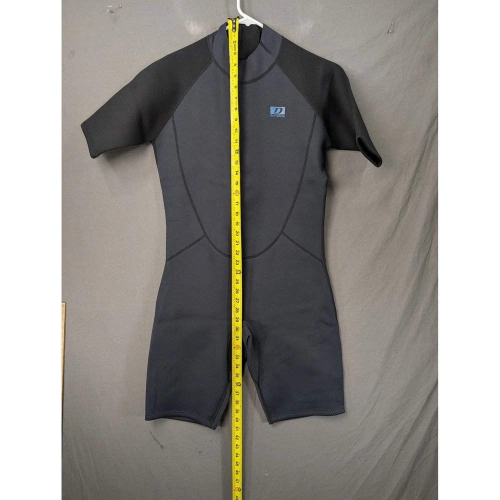 Dark Lightning Mens Shorty Wetsuit XL Black Neoprene Short Sleeve Back Zip 6271
